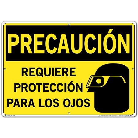 Vestil Aluminum Sign, 14-1/2" Height, 20-1/2" Width, Aluminum, Rectangle, Spanish SI-C-10-E-AL-063-S